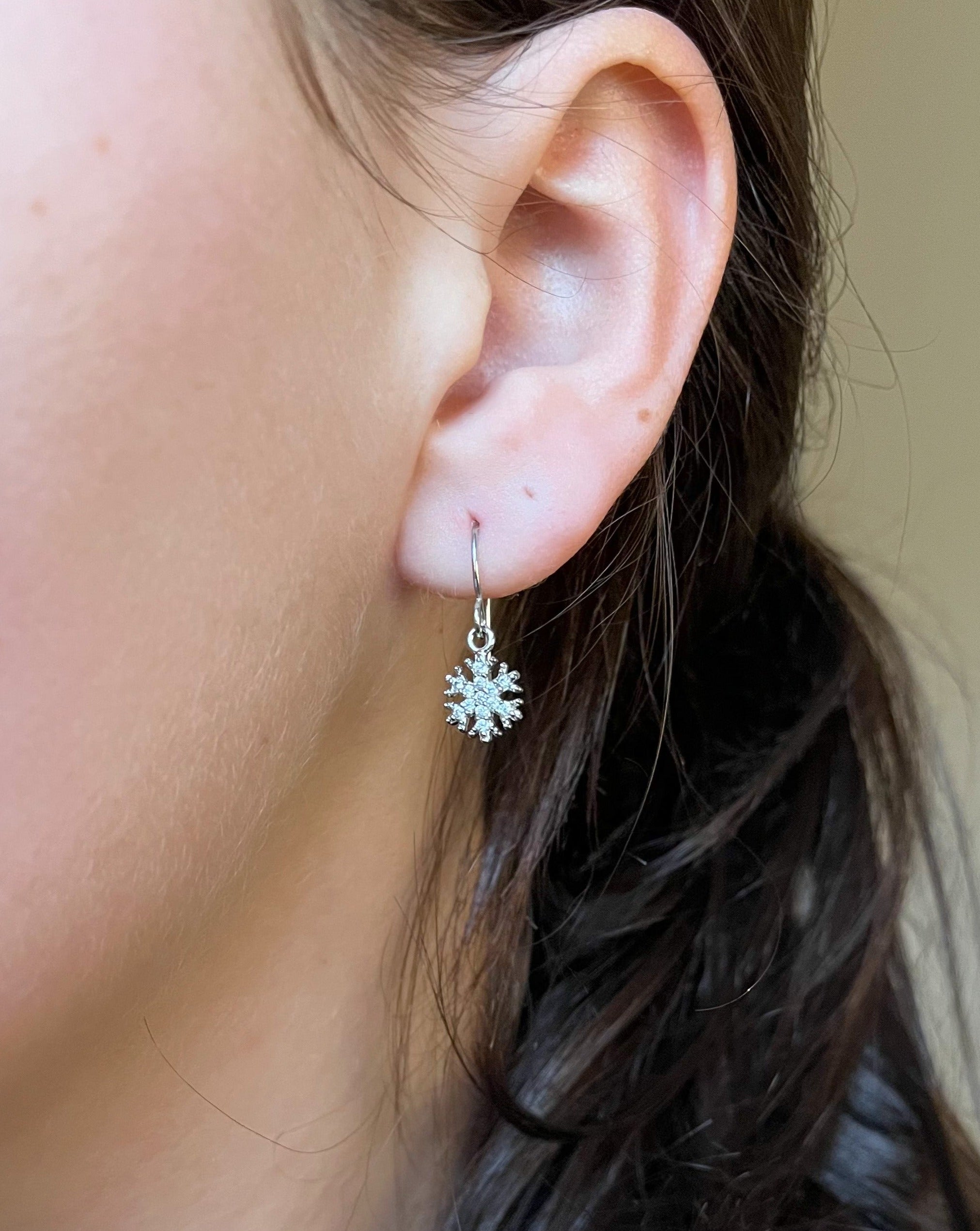 Silver Snowflake Earrings